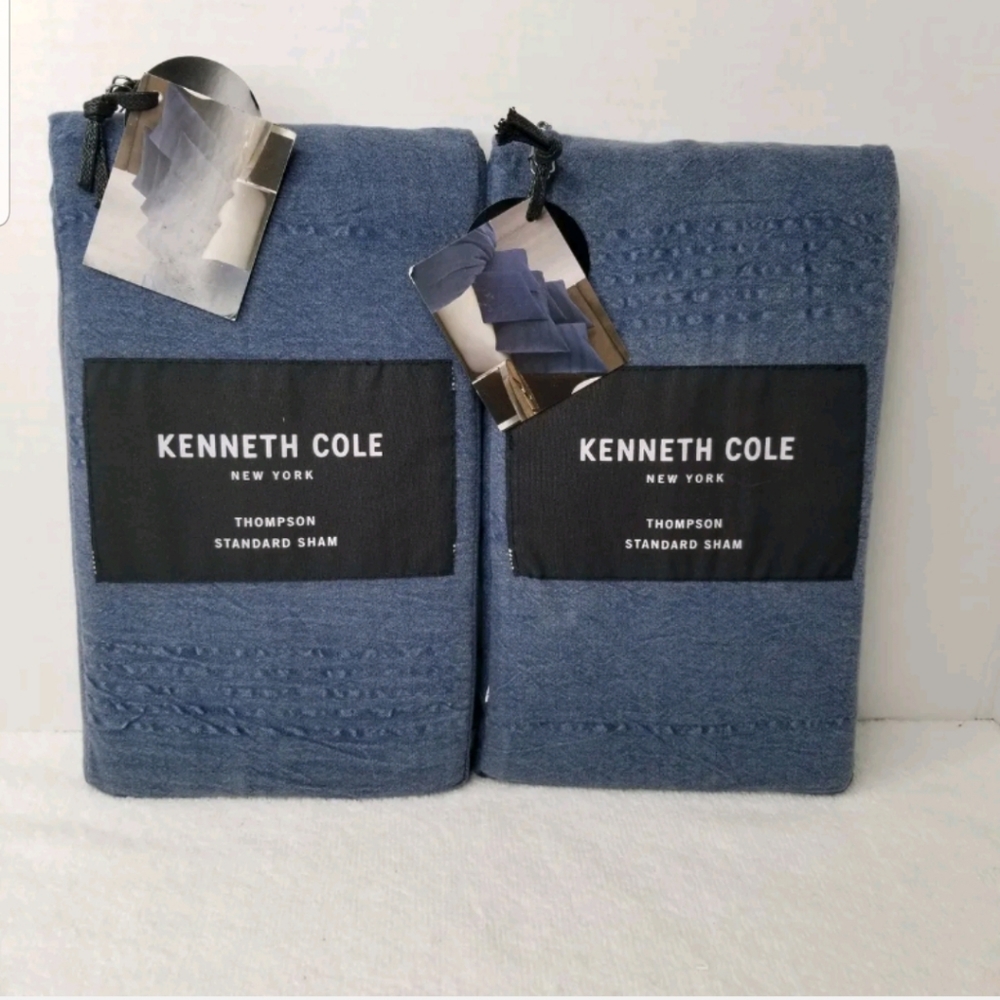 Kenneth Cole New York Thompson Standard Pillow Sham Set of 2 Navy
